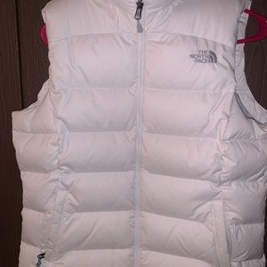 White North Face puffer vest